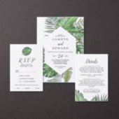 Wild Tropical Palm Geometric All In One Wedding Invitation (Personalise this independent creator's collection.)