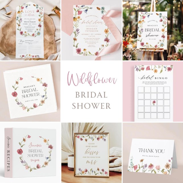 Wildflower Garden Floral Personalized Stationery Note Card