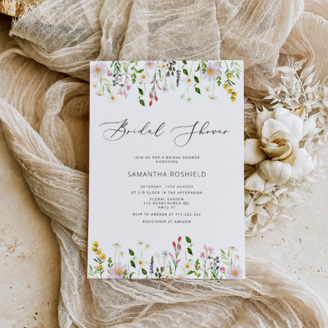 Wildflower Wedding Invitation Invitation Template Set of 3 