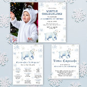 Winter polar bear birthday time capsule message