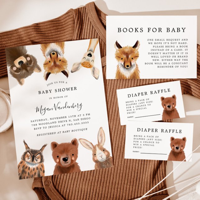 Woodland Animals Baby Shower Invitation | Zazzle woodland-animals-baby-shower-invitation-zazzle