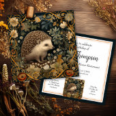 Hedgehog in the Forest William Morris style Poster