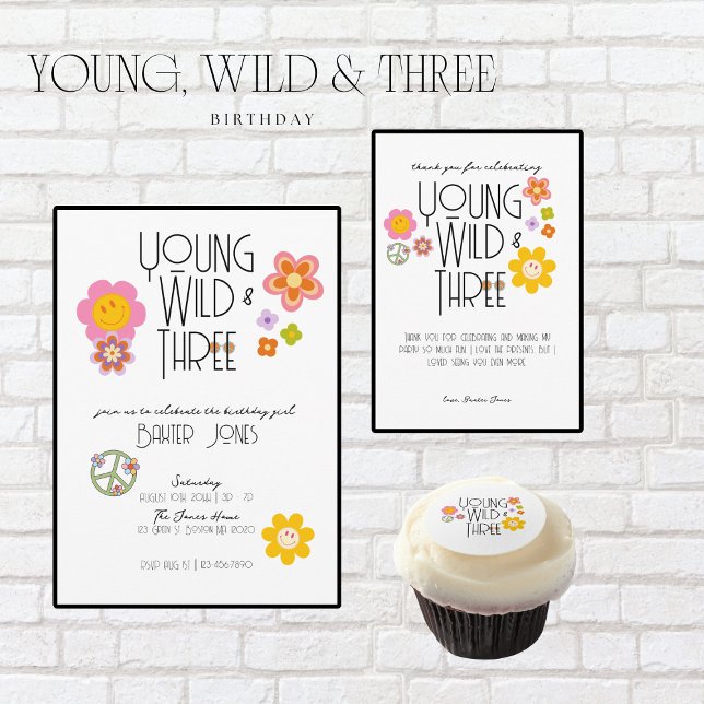Young, Wild & Three | Birthday Favor Box | Cools | Zazzle