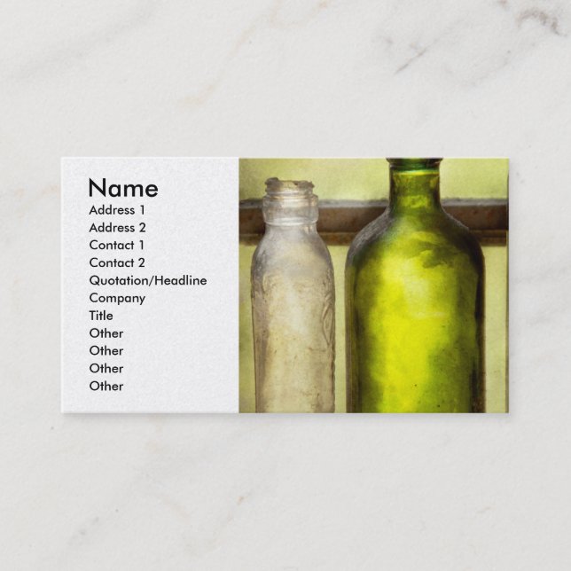 Collector - Bottles - Still life of three bottles Business Card (Front)