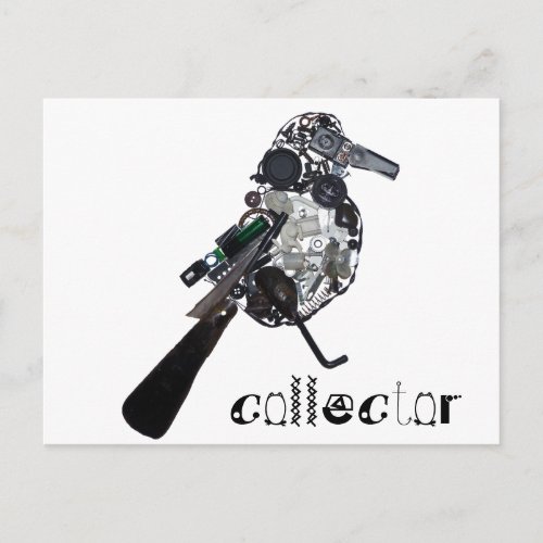 Collector Magpie Found_Object Sculpture Postcard