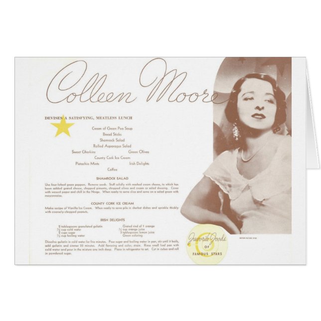 Colleen Moore Irish Luncheon Cards (Front Horizontal)