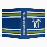 College 101 - with Navy Blue and Green 3 Ring Binder