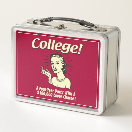 College 4 Year Party 100000 Cover Metal Lunch Box