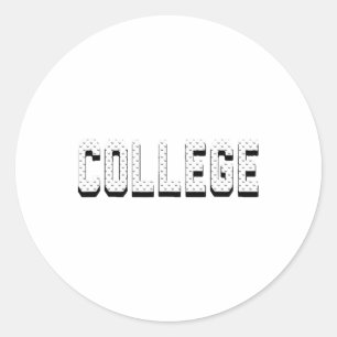 College' 80s Party House Movie College 1  Classic Round Sticker