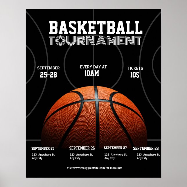  College Basketball Tournament, Basketball Sport  Poster (Front)