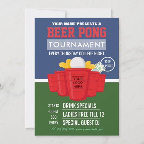College Beer Pong Tournament add logo Ad