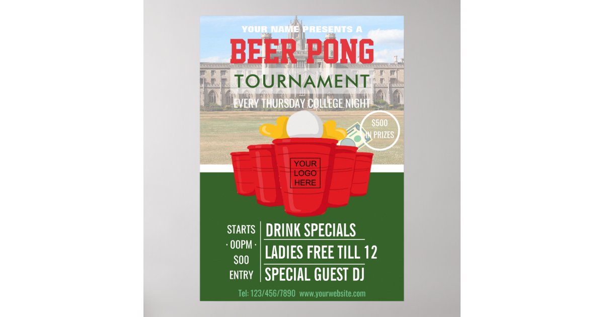 beer pong tournament poster
