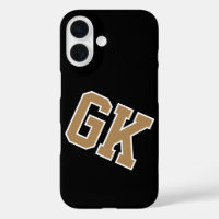 College Black Gold White Varsity Monogram Initials