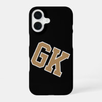 College Black Gold White Varsity Monogram Initials