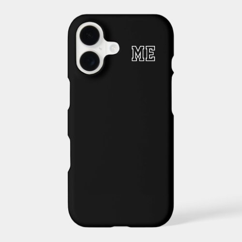 College Black White Varsity Monogram Initials iPhone 17 Case