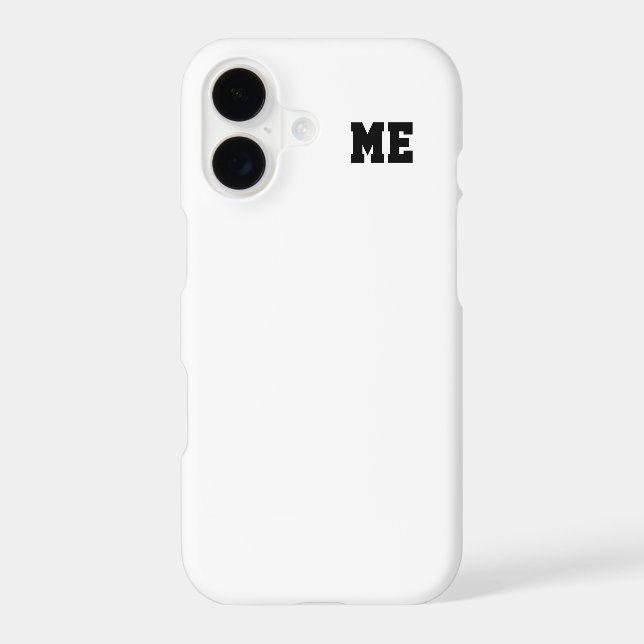 College Black White Varsity Monogram Initials Case-Mate iPhone Case (Back)