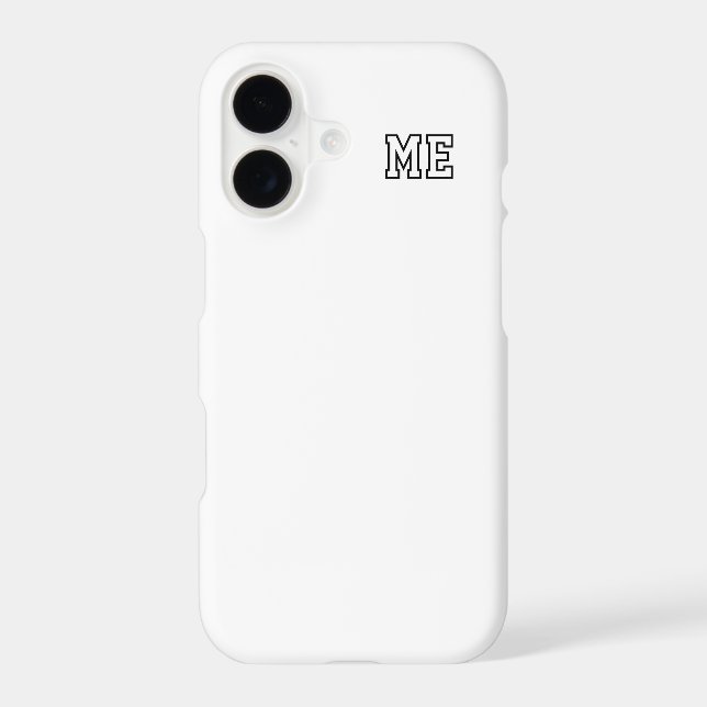 College Black White Varsity Monogram Initials Case-Mate iPhone Case (Back)