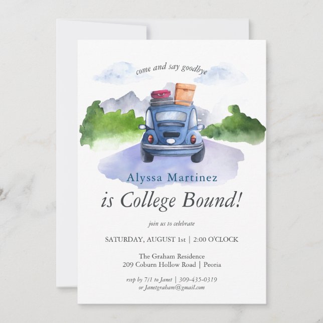 College Bound Party Invitation (Front)
