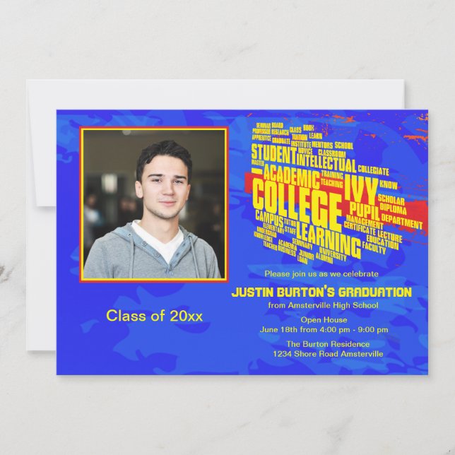 College Bound Photo Graduation Invitation (Front)