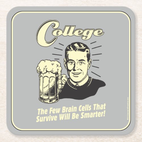 College Brain Cells Survive Smarter Square Paper Coaster