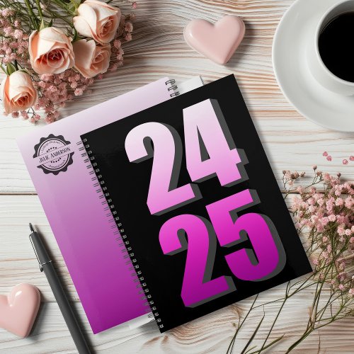 College Business Pink and black 2024 2025 personal Planner