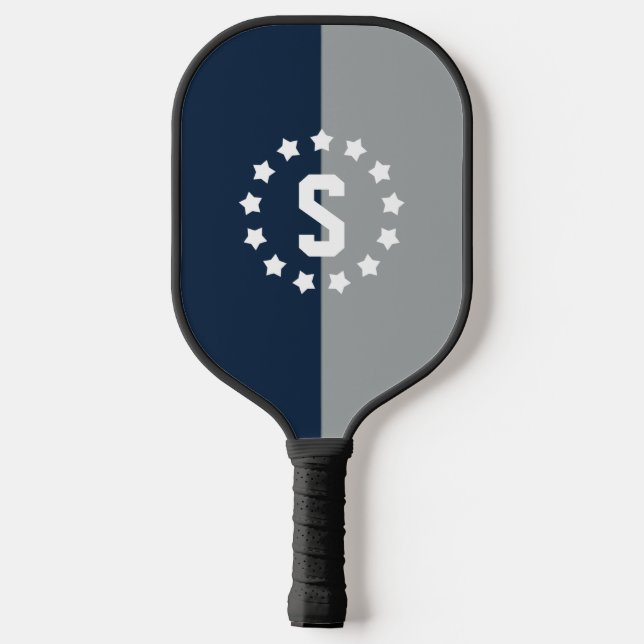 College Colors and Stars Monogram Pickleball Paddle (Back)