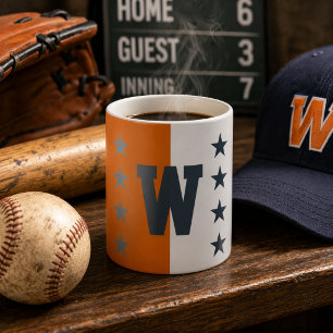 College Colors Burnt Orange, Dark Gray & White Coffee Mug