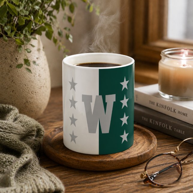 College Colors Hunter Green & White Coffee Mug (Creator Uploaded)