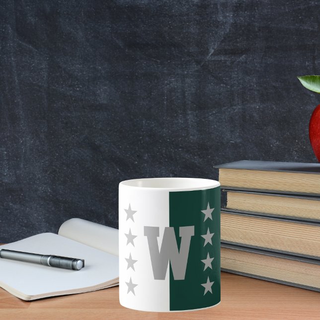 College Colors Hunter Green & White Coffee Mug (Creator Uploaded)