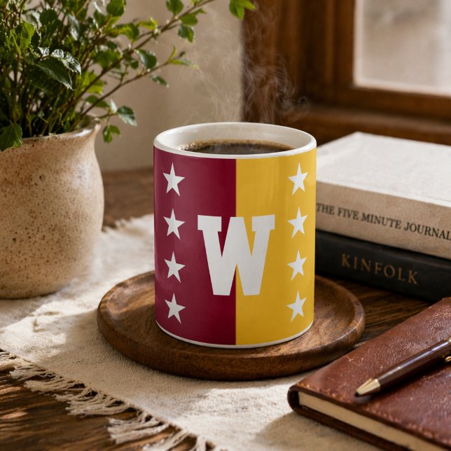 College Colors Maroon & Gold Monogram Coffee Mug (Creator Uploaded)