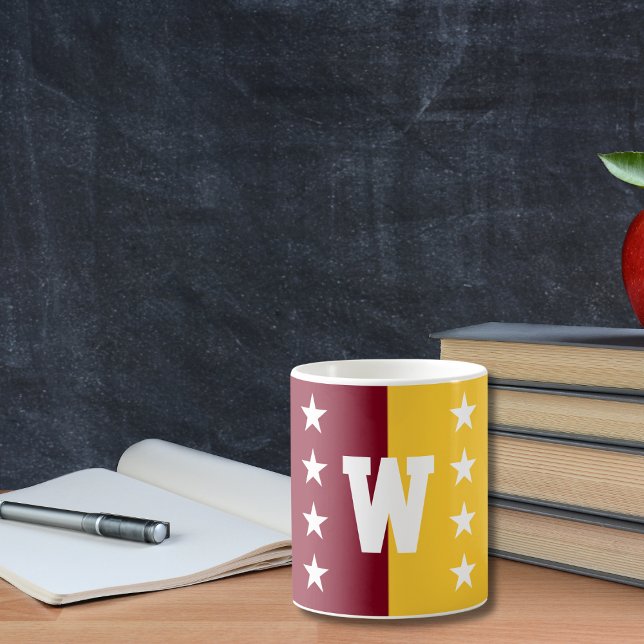 College Colors Maroon & Gold Monogram Coffee Mug (Creator Uploaded)