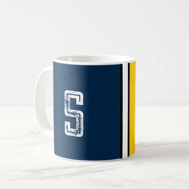 College Colors Monogram Coffee Mug (Front Left)