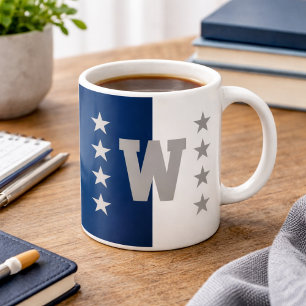 College Colors Navy Blue & White Coffee Mug