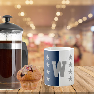 College Colors Navy Blue & White Coffee Mug