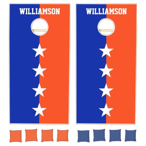 College Colors Royal Blue  Orange Cornhole Set