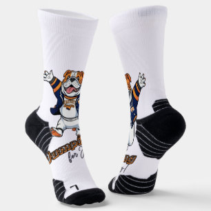 College Cool Jumping Bulldog Vector Socks