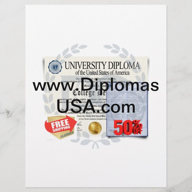 college diplomas or high school diploma letterhead (Front)