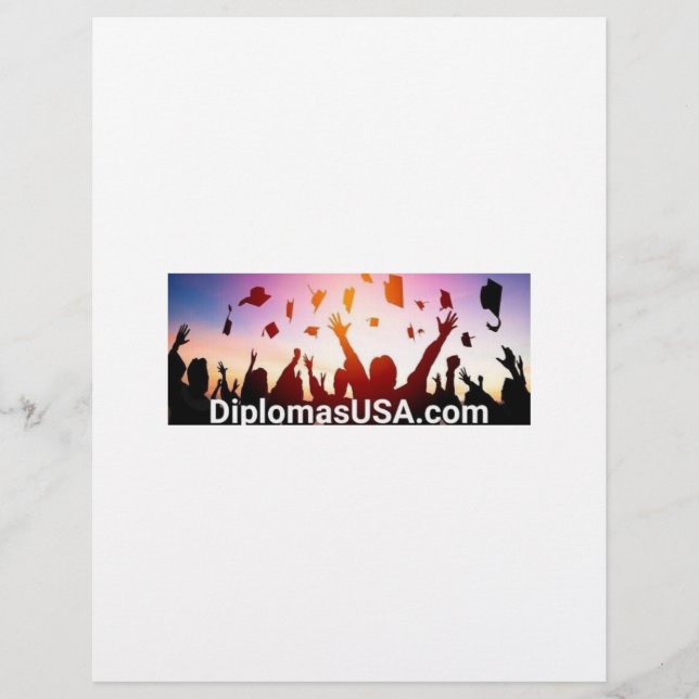 college diplomas or high school diploma Replacemen Letterhead (Front)