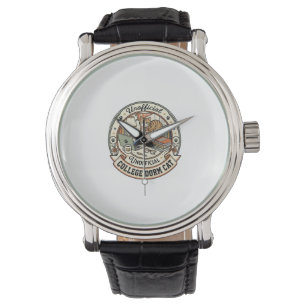 College Dorm Cat College Dorm Cat Vintage Vector A Watch