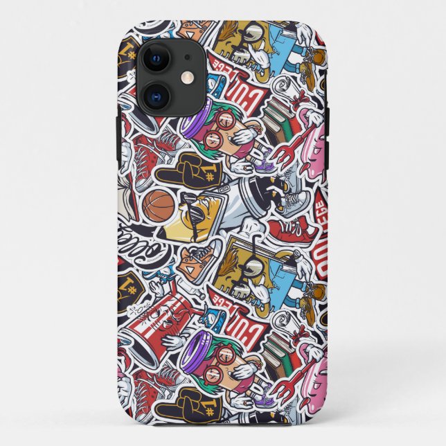 College Dynamic Art Urban Graffiti pattern Case-Mate iPhone Case (Back)