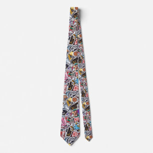College Dynamic Art Urban Graffiti pattern Neck Tie
