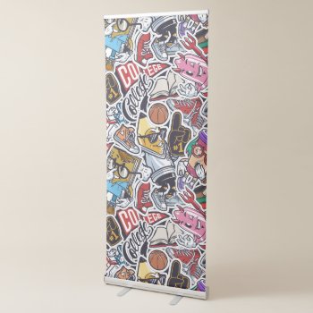College Dynamic Art Urban Graffiti Pattern Retractable Banner by AllAboutPattern at Zazzle