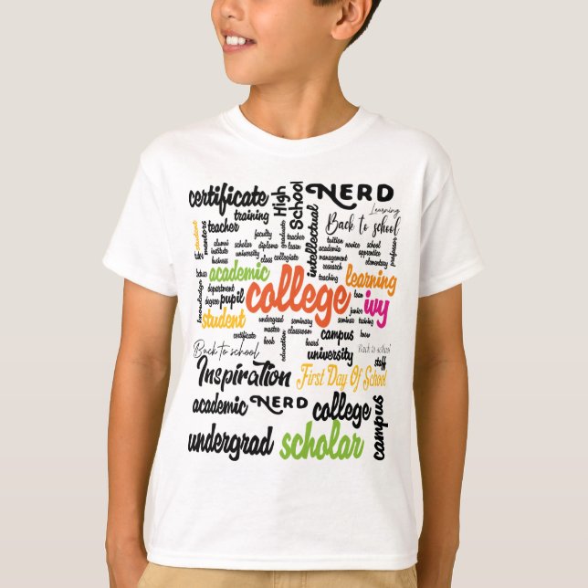 College Education Word Cloud patterns T-Shirt (Front)