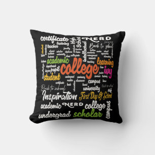 College Education Word Cloud patterns Throw Pillow
