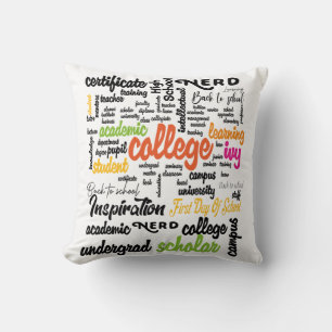 College Education Word Cloud patterns Throw Pillow