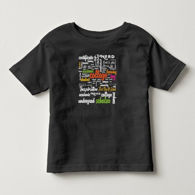 College Education Word Cloud patterns Toddler T-shirt (Front)