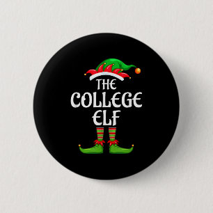 College Elf Matching Family Group Christmas Party  Button