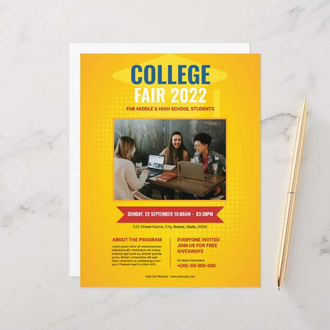 College Fair Flyer Template Template (Front/Back In Situ)