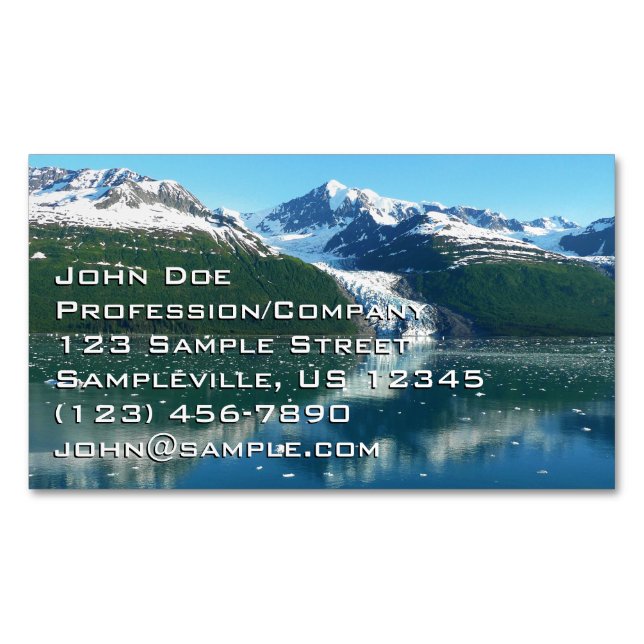 College Fjord I Beautiful Alaska Photography Business Card Magnet (Front)