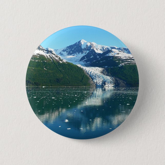 College Fjord I Beautiful Alaska Photography Button (Front)